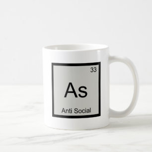 Caneca De Café As - Anti Social Símbolo de Elemento Químico Diver