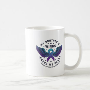 Caneca De Café As Asas do Meu Irmão Cobrem Meu Coração Prevenção