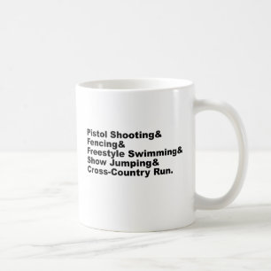 Caneca De Café As Cinco Etapas de um Pentatlo Tiro Esgrima