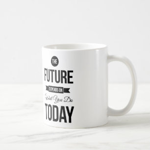 Caneca De Café As citações inspiradas futuras brancas