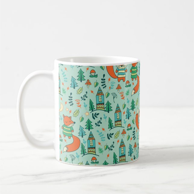Caneca De Café As crianças são unidas com raposas jovens. Criança (Esquerda)