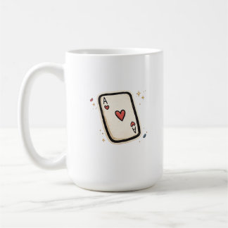 Caneca De Café Ás de Copas Arte de Carta de Jogo Minimalista