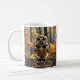 Caneca De Café As Folhas Estão Caindo, o Outono Está Chegando
