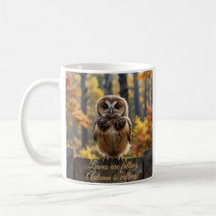 Caneca De Café As Folhas Estão Caindo, o Outono Está Chegando