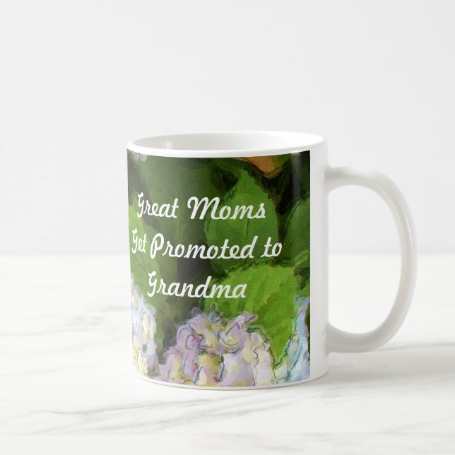 Caneca De Café As grandes mães obtêm promovidas aos Hydrangeas da (Direita)