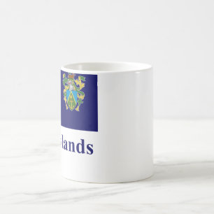 Caneca De Café As Ilhas Pitcairn embandeiram com nome