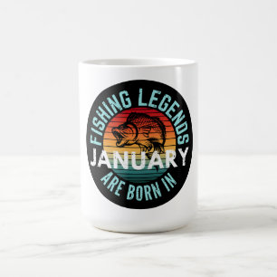 CANECA DE CAFÉ AS LEGENDAS DE PESCA SÃO NASCERES EM JANEIRO