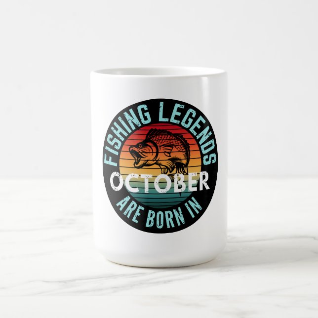 CANECA DE CAFÉ AS LEGENDAS DE PESCA SÃO NASCERES EM OUTUBRO (Centro)