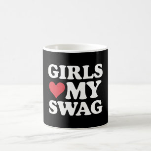 Caneca De Café As Meninas Amam Meu Coração Swag no Dia dos Namora