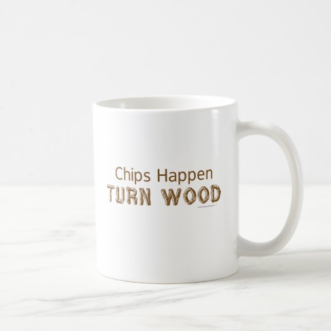 Caneca De Café As microplaquetas acontecem volta Woodturning (Direita)