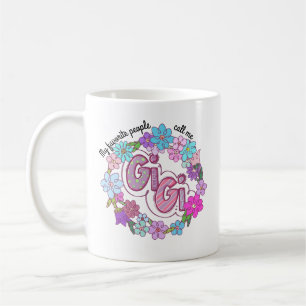 Caneca De Café As Minhas Pessoas Favoritas Chamam-Me Gigi Floral 