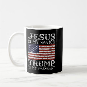 Caneca De Café As mulheres Jesus é o meu salvador Trump é o meu p