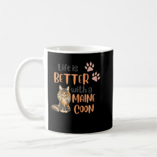 Caneca De Café As Mulheres Maine Coon Citam Que A Vida É Melhor C