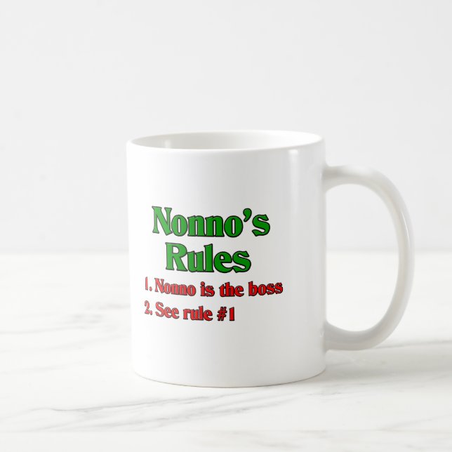 Caneca De Café As regras de Nonno (avô italiano) (Direita)