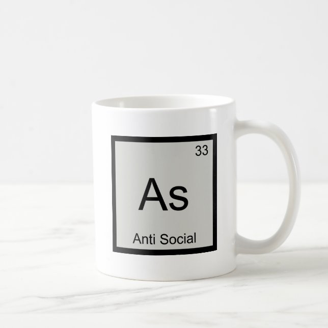 Caneca De Café As - Símbolo de Elemento Químico com Engrenagem An (Direita)