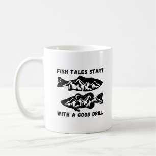 Caneca De Café As Talas De Peixe Começam Com Uma Boa Unidade   Pe