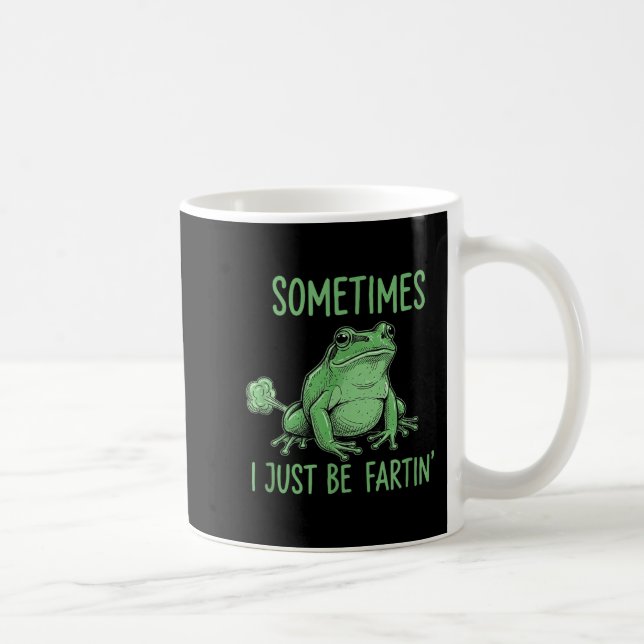 Caneca De Café Às vezes eu só estou soltando pum meme de sapo eng (Direita)