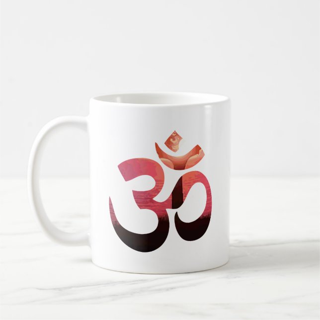 Caneca De Café Asana Relax Personalizado Om Mantra Símbolo Yoga (Esquerda)