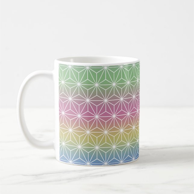 Caneca De Café Asanoha, Impressão tradicional, japonês, Arco-íris (Esquerda)