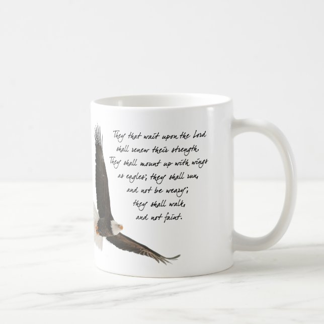 Caneca De Café Asas como Eagles Isaiah 4o: 31 (Direita)