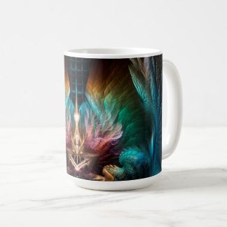 Caneca De Café Asas Da Arte Da Ala Fractal Artilliana Abstrato