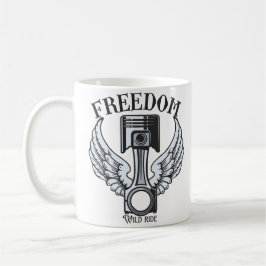 Caneca De Café asas da liberdade pistões motocicleta vintage