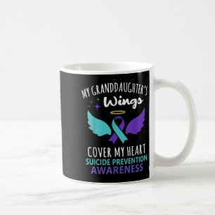 Caneca De Café Asas da minha neta cobrem o coração Faixa de consc