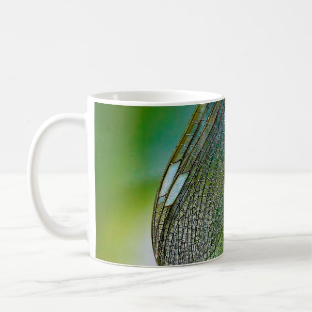 Caneca De Café Asas de dragonfly inseto próximo à natureza (Esquerda)