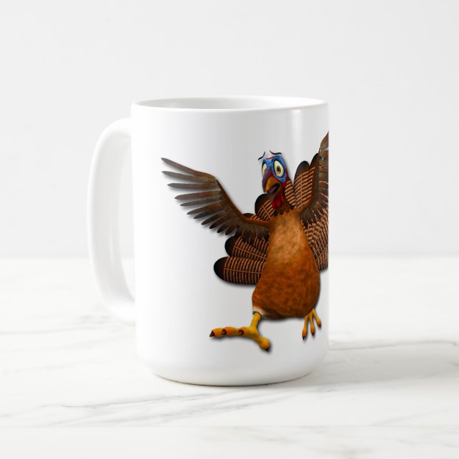 Caneca De Café Asas de peru de SlipperyJoe de Ação de Graças colo (Frente Esquerda)