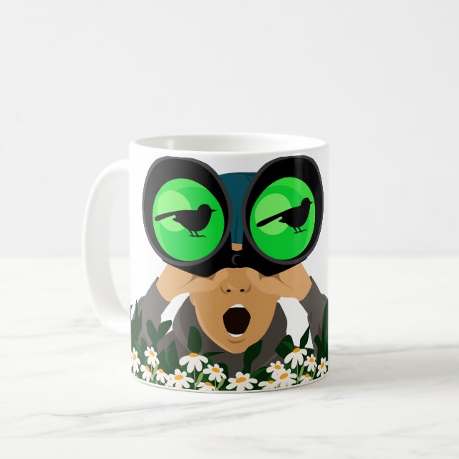 Caneca De Café Asas e Café: Sonho de Birdwatcher (Frente Esquerda)