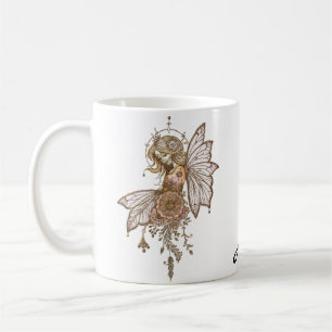Caneca De Café Asas ouros e sonhos florescentes, a fada mágica