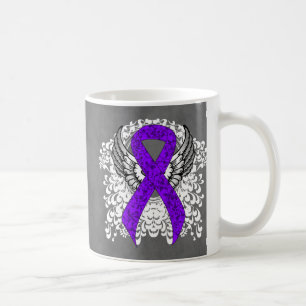 Caneca De Café Asas Violetas Grunge, Linfoma Hodgkin