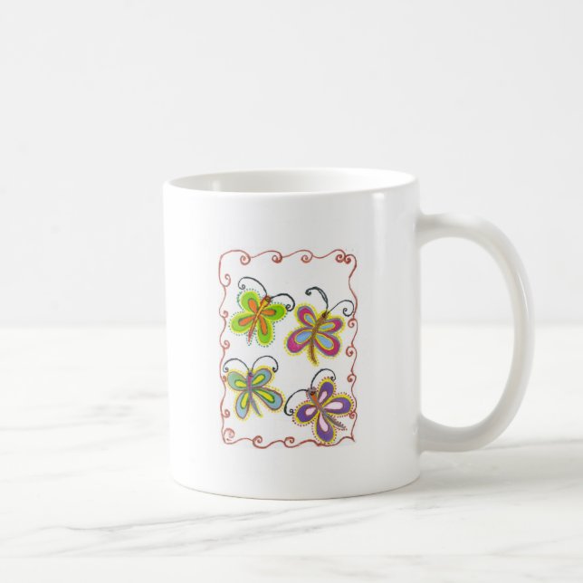 Caneca De Café Asas Whimsical: design de Asas Butterfly Estontean (Direita)