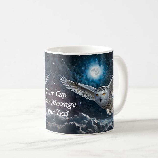 Caneca De Café Ascensão lunar: Voo à Lua da Coruja (Frente Esquerda)
