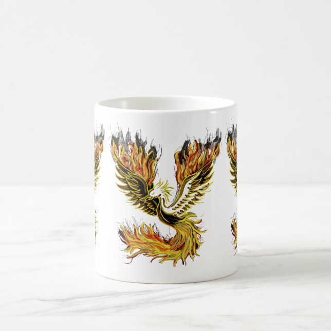 Caneca De Café Ascensão Phoenix - Pássaro Mítico do Fogo e Renasc (Centro)