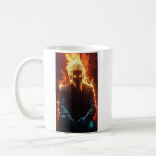 Caneca De Café Ashen Amidst Flames - Arte Dramática e Fiery