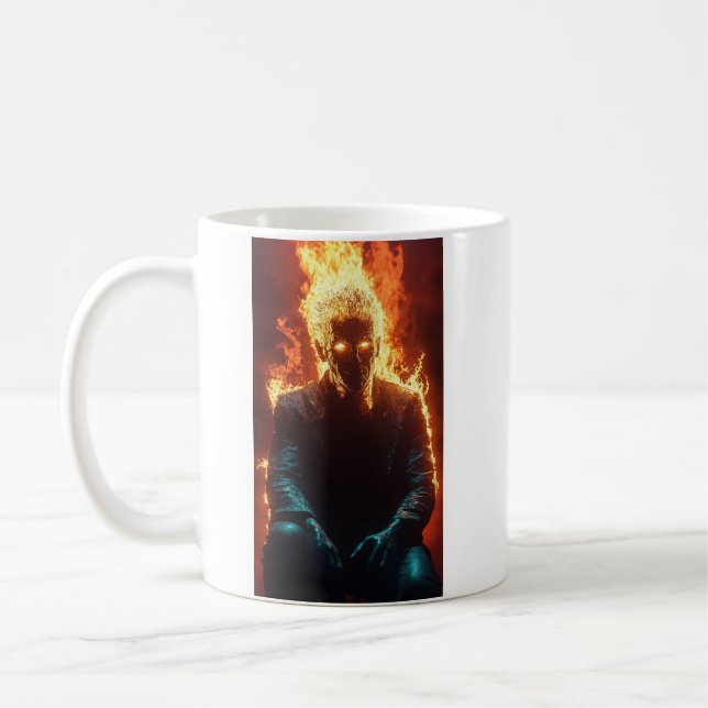 Caneca De Café Ashen Amidst Flames - Arte Dramática e Fiery (Esquerda)