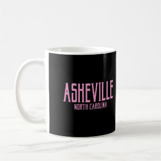 Caneca De Café Asheville North Carolina Nc Vintage Text Pink Prin