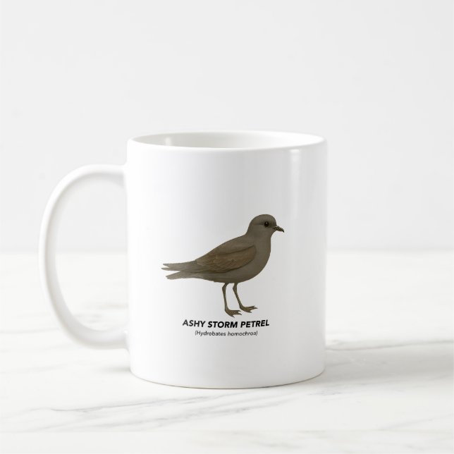 Caneca De Café Ashy Storm-Petrel - Aves da Califórnia (Esquerda)