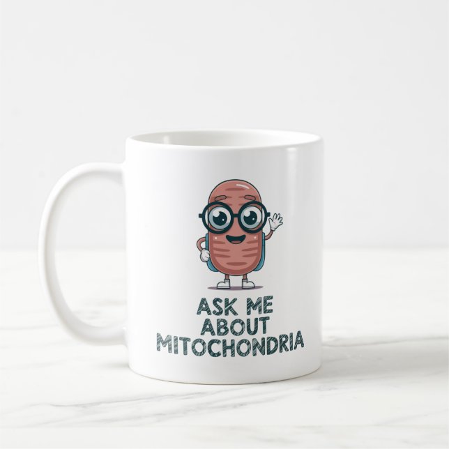 Caneca De Café Ask Me About Mitochondria – Biology Teacher (Esquerda)