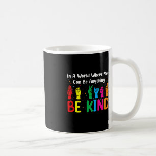 Caneca De Café ASL Be Kind Women Men ASL American Sign Language
