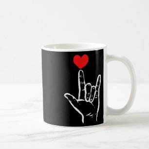 Caneca De Café Asl Eu Te Amo Mão Coração Língua de Sinais America