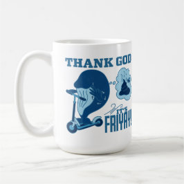 Caneca De Café ASL Friday Design - Thank God It’s Friyay!