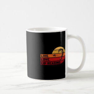 Caneca De Café ASL Live Love Lip Lading Sign Language (Linguagem