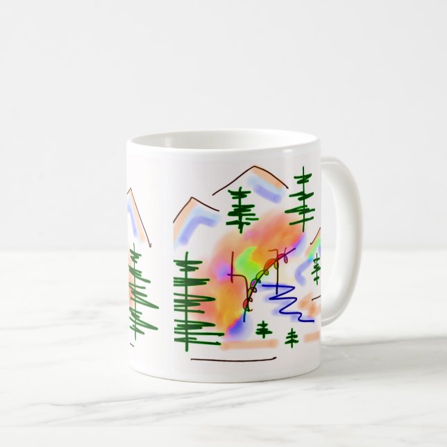Caneca De Café asno e arco-íris (Frente Esquerda)