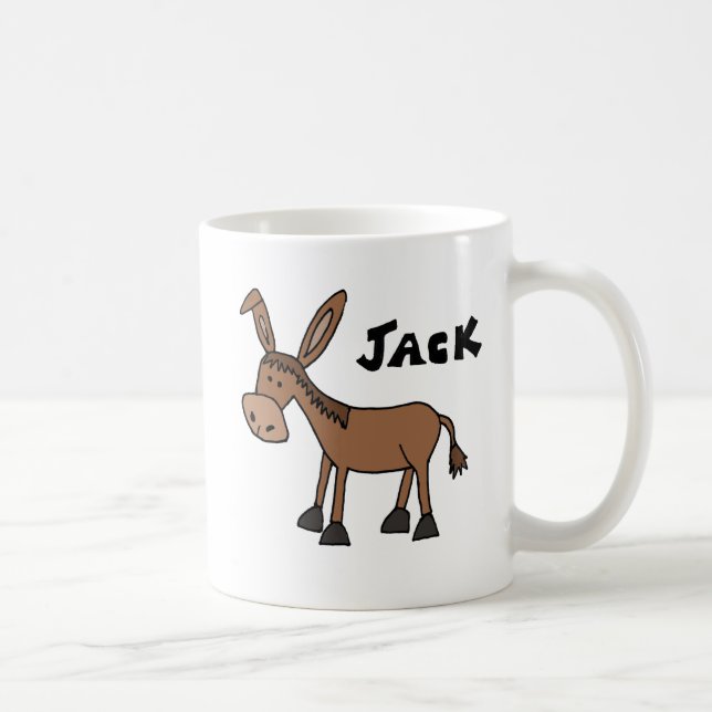 Caneca De Café Asno engraçado nomeado Jack (Direita)