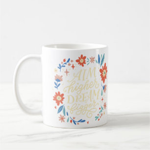 Caneca De Café Asonhar Mais Sonhar Grande Citação Motivacional