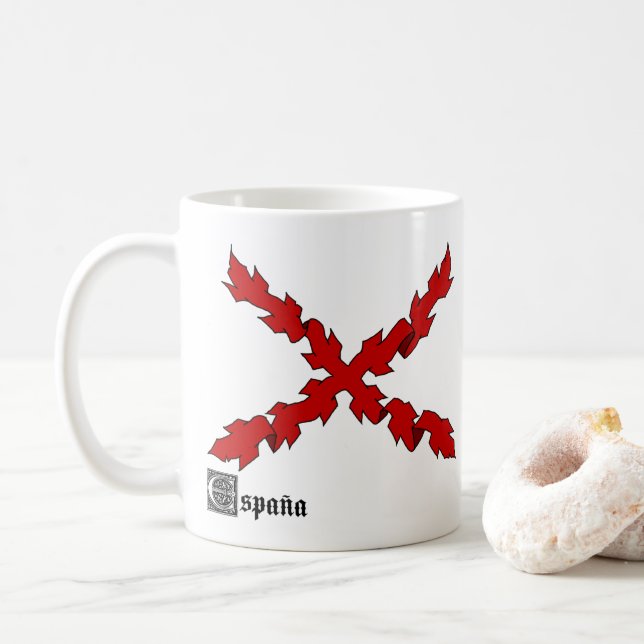 Caneca De Café Aspa de Borgoña, ondeando al viento (Com Donut)