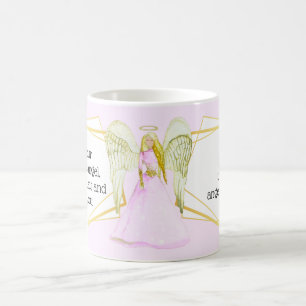 Caneca De Café Aspas angélicas para o cabelo de ouro do anjo do 