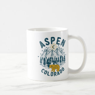Caneca De Café Aspen Colorado Co Esqui na Montanha Vintage Aspen